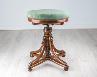 Authentique fauteuil JJ Kohn Vienna / tabouret de bar Thonet / tabouret de piano Thonet / chaise en bois courbé Thonet / Josef Hoffmann / chaise en bois courbé noire