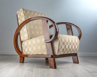 Art deco Armchair/Bent wood armchair/halabala lounge chair/ mid century arm chair/art deco armchair/ designer chair vintage/ lounge armchair