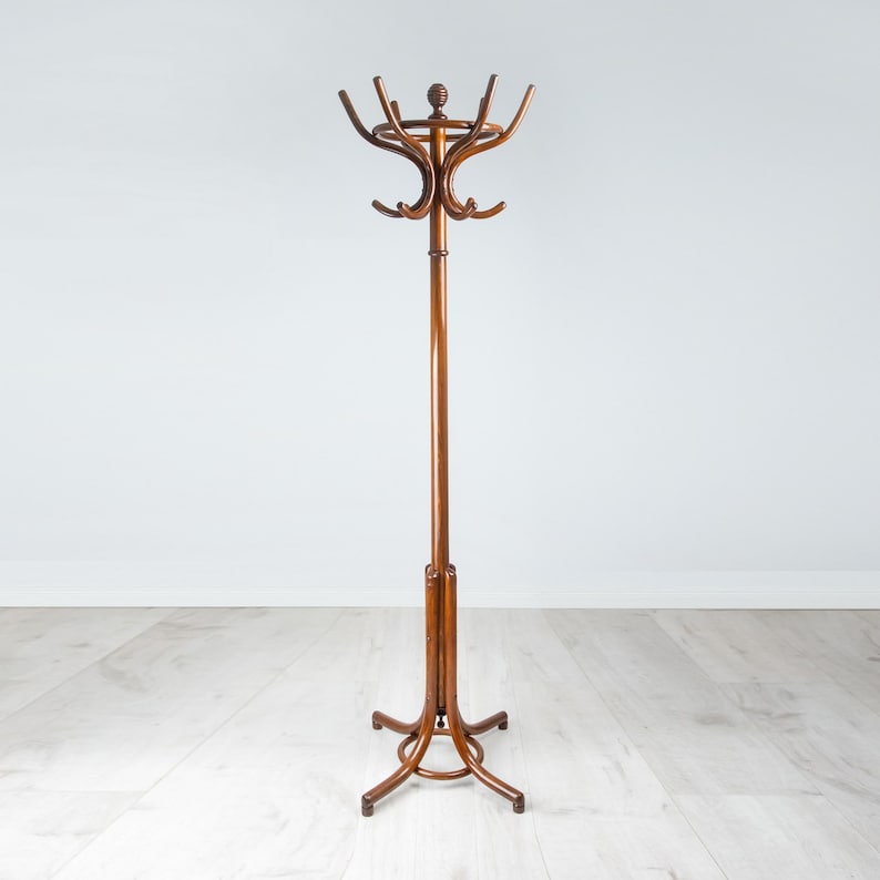 Shellac Racks Antique Thonet Coat Rack/ Vintage Bent Wood Coat Rack/ Standing Coat ...