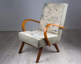 Retro chair/ Mid century armchair/ halabala lounge chair/ mid century arm chair/art deco armchair/ 60s chair/ lounge armchair