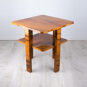Art deco table/ Vintage art deco table/ walnut veneer table top/ art deco coffee table/ Old coffee/tea table