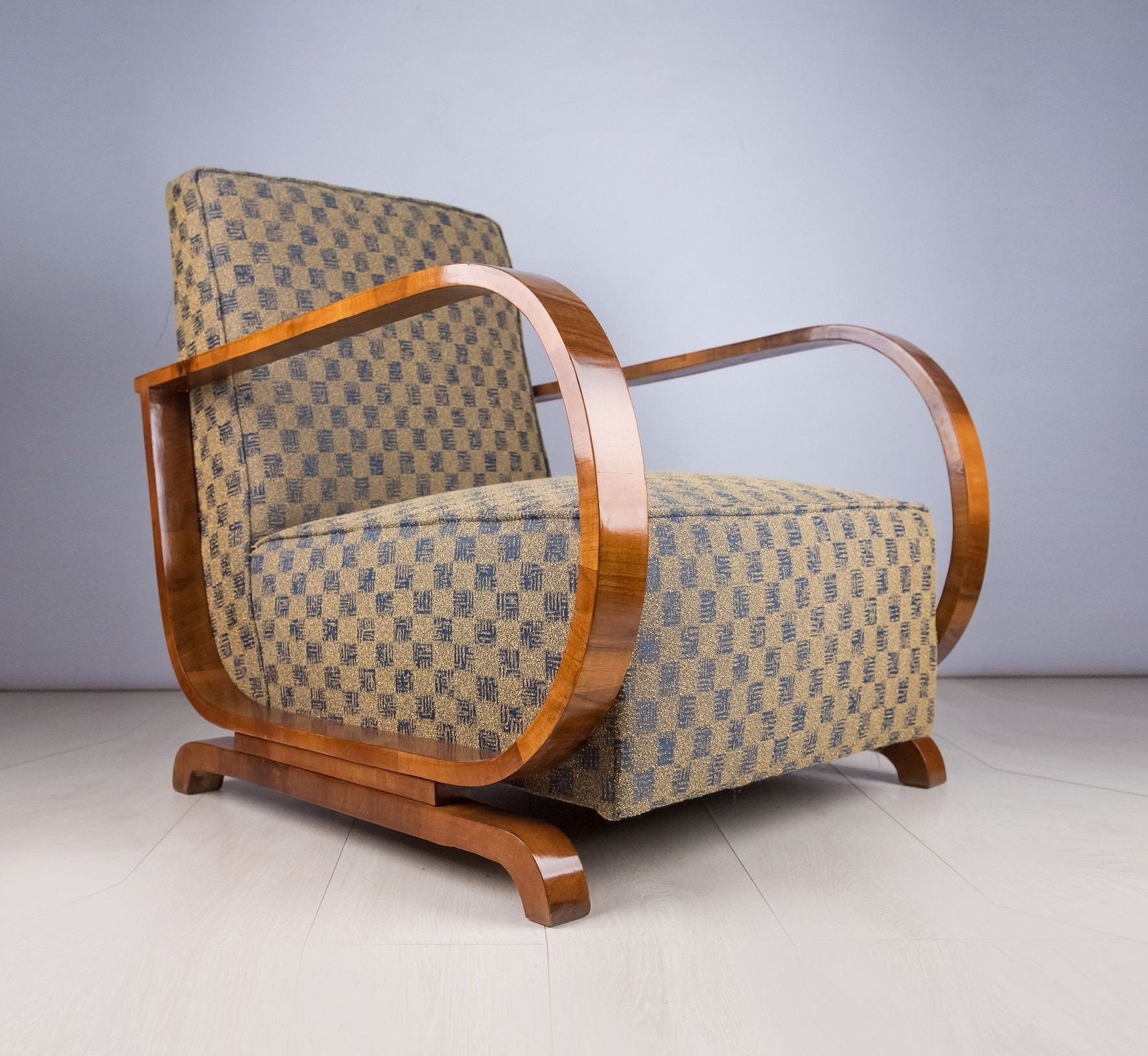 Art Deco Armchair Mid Century Armchair Halabala Lounge Chair Retro Chair Accent Armchair Retro Lounge Chair Etsy UK