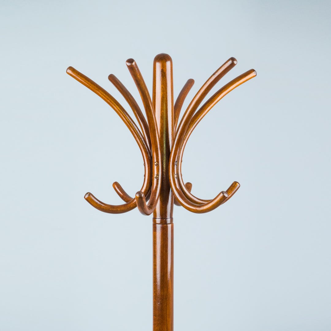 Antique Thonet Coat Rack/ Bentwood Wall Hooks/ Vintage Bent Wood Coat ...