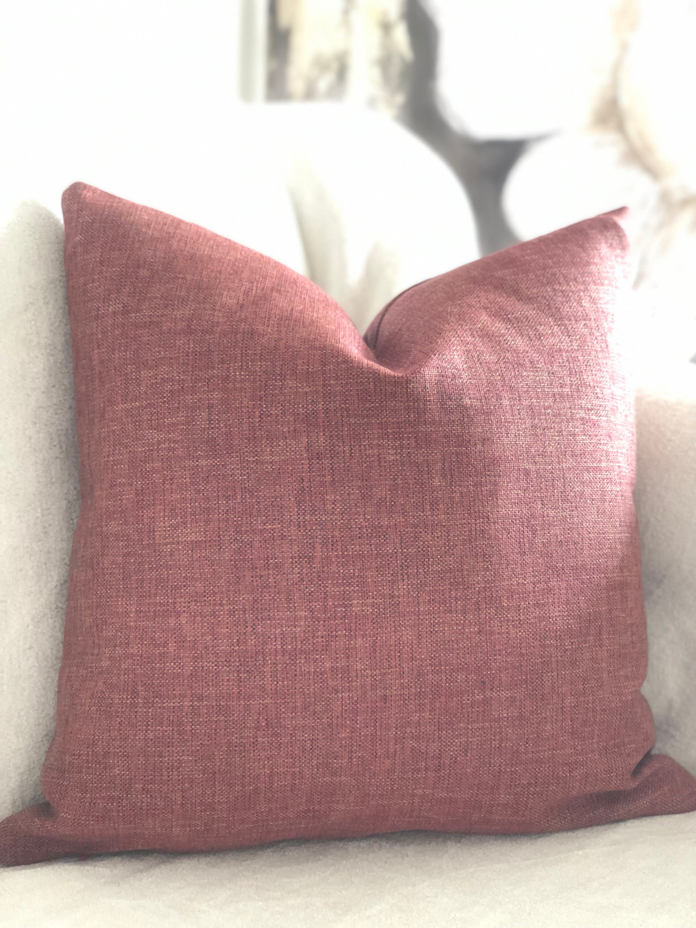 Brick Red Throw Pillow Cover Modern Linen Cushion Etsy UK