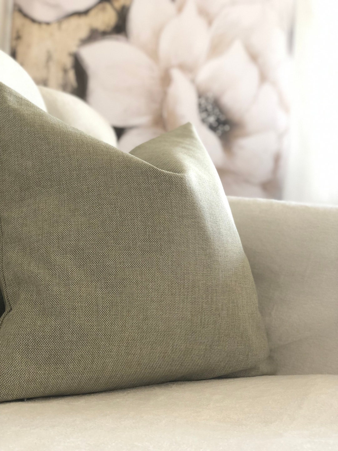 Light Green Pillow Cover Textured Woven Green Boho Pillow Etsy