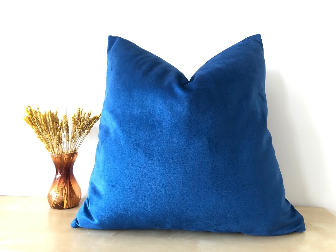 Royal Blue Velvet Throw Pillow Cover,cobalt Blue Cushion,solid Soft