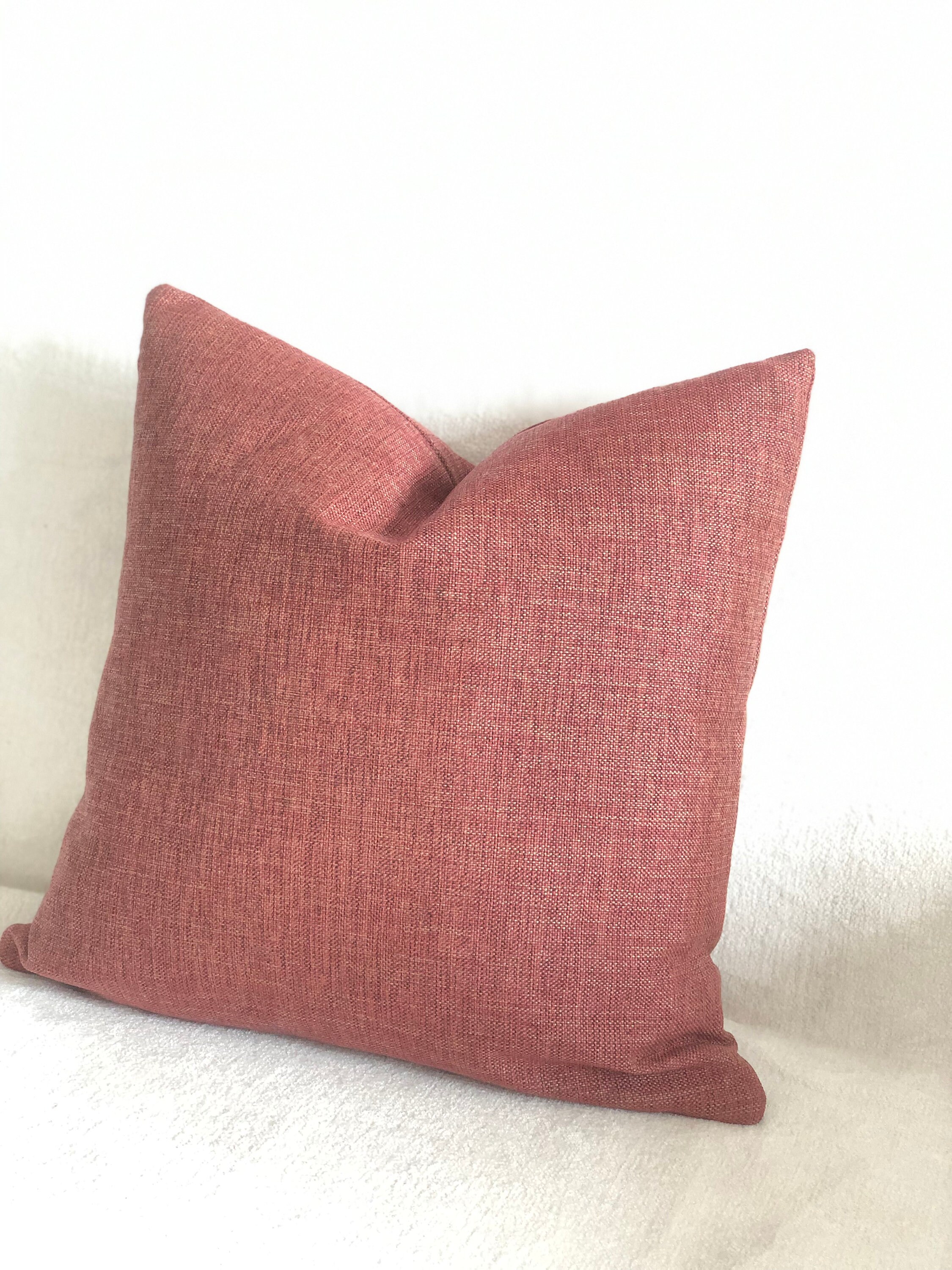 Brick Red Throw Pillow Cover Modern Linen Cushion Etsy UK