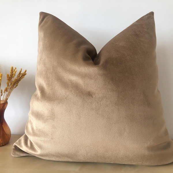 Camel Velvet Pillow Etsy