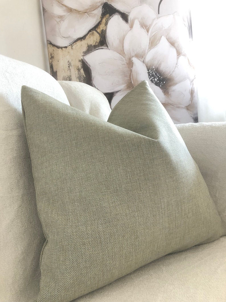 Light Green Pillow Cover Textured Woven Green Boho Pillow Etsy