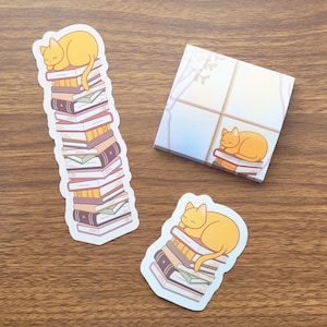 Cat Lover Stationery Set: Bookmark, Sticky Note, Sticker