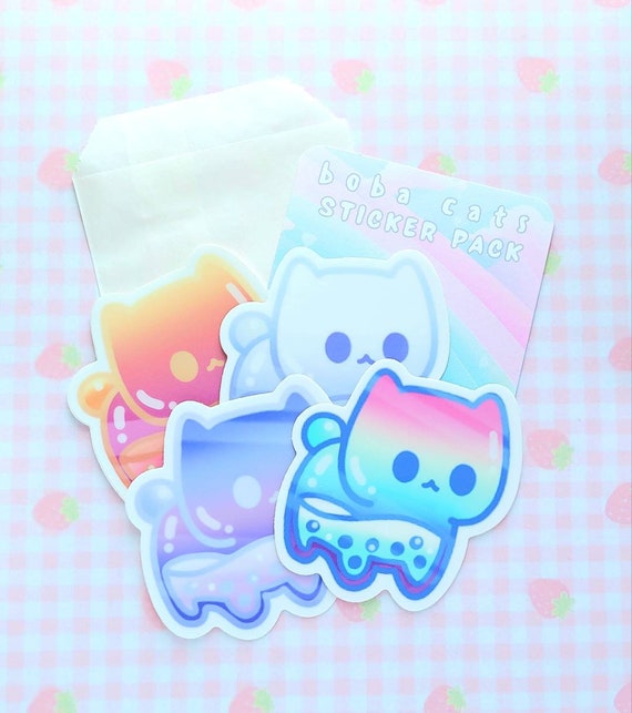 Boba Cats’ Labels Sticker Sheet Boba Cats’ Labels Sticker Sheet