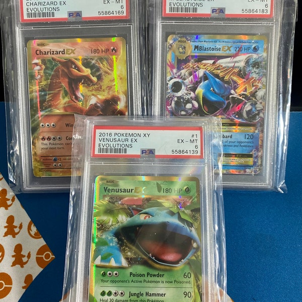 PSA Graded Pokemon Card + 5 Ultra Rare Holos  - Pokémon Mystery Box - 100% AUTHENTIC Original Pokemoncards - Vintage Cards Pokemans Lot Bulk