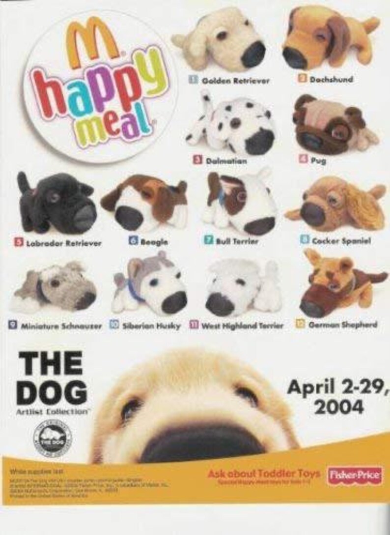 Vintage the Dog Artlist Collection Mini Mascots Mcdonalds Etsy