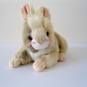 Vintage TY Beanie Babies Binksy Bunny Rabbit Beige and Brown Plush Toy