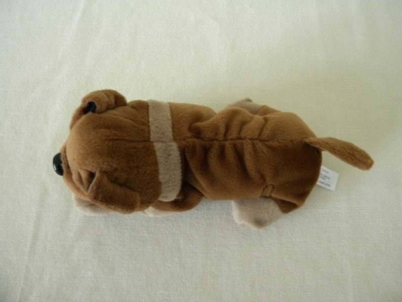 Vintage Avon Full O Beans Rumply the Sharpei Plush Brown Dog Beanie Toy