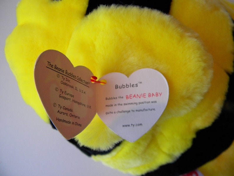 Vintage TY Beanie Buddies Bubbles the Fish Large 11 Etsy