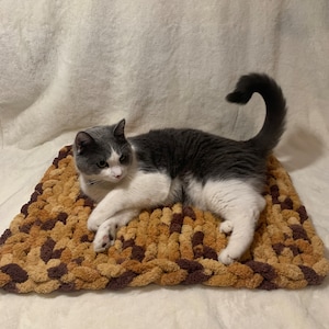 Small, Hand-Knitted Blanket for Pets, Soft and Fluffy Small Pet Blanket, Cat Blanket, Dog Blanket, Cozy Pet Blanket, Pet Gift image 1