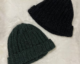 Gorro de ganchillo cálido, acogedor y lindo, gorro de ganchillo acanalado