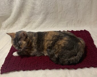 Small, crocheted blanket for small pets Soft Small Pet Blanket, Cat Blanket, Dog Blanket, Cozy Pet Blanket