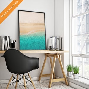 Photo vue aerienne de la plage de Laginha, Mindelo, Sao Vicente, Santiago, Cap Vert (Cabo Verde), Afrique - Poster carte minimalist art