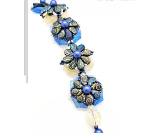 Tutorial de abalorios / Patrón Pulsera de vuelo Art Déco con cuentas Paisley - Instrucciones en PDF de descarga instantánea, diseño ZsuBeads