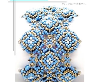 Beading Tutorial / Pattern French Court Bracelet with seed beads - Instant download PDF instructions, ZsuBeads design