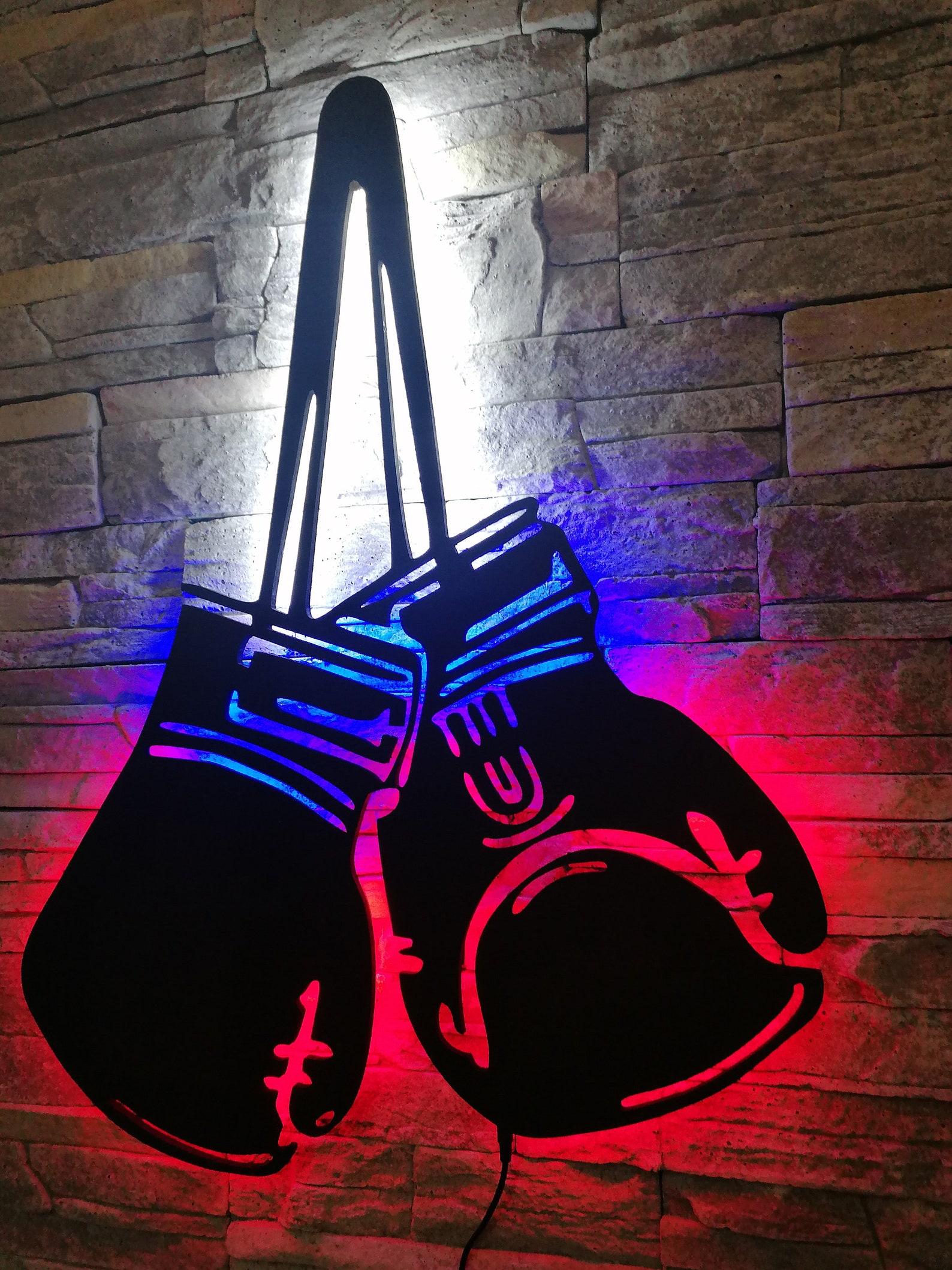 Boxing Glove Led Sign GYM Neon Sign Gym Wall Lighting Art Etsy