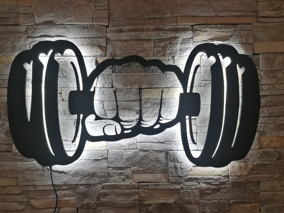 Dumbell Led Sign GYM Neon Sign Gym Wall Lighting Art Gym Etsy