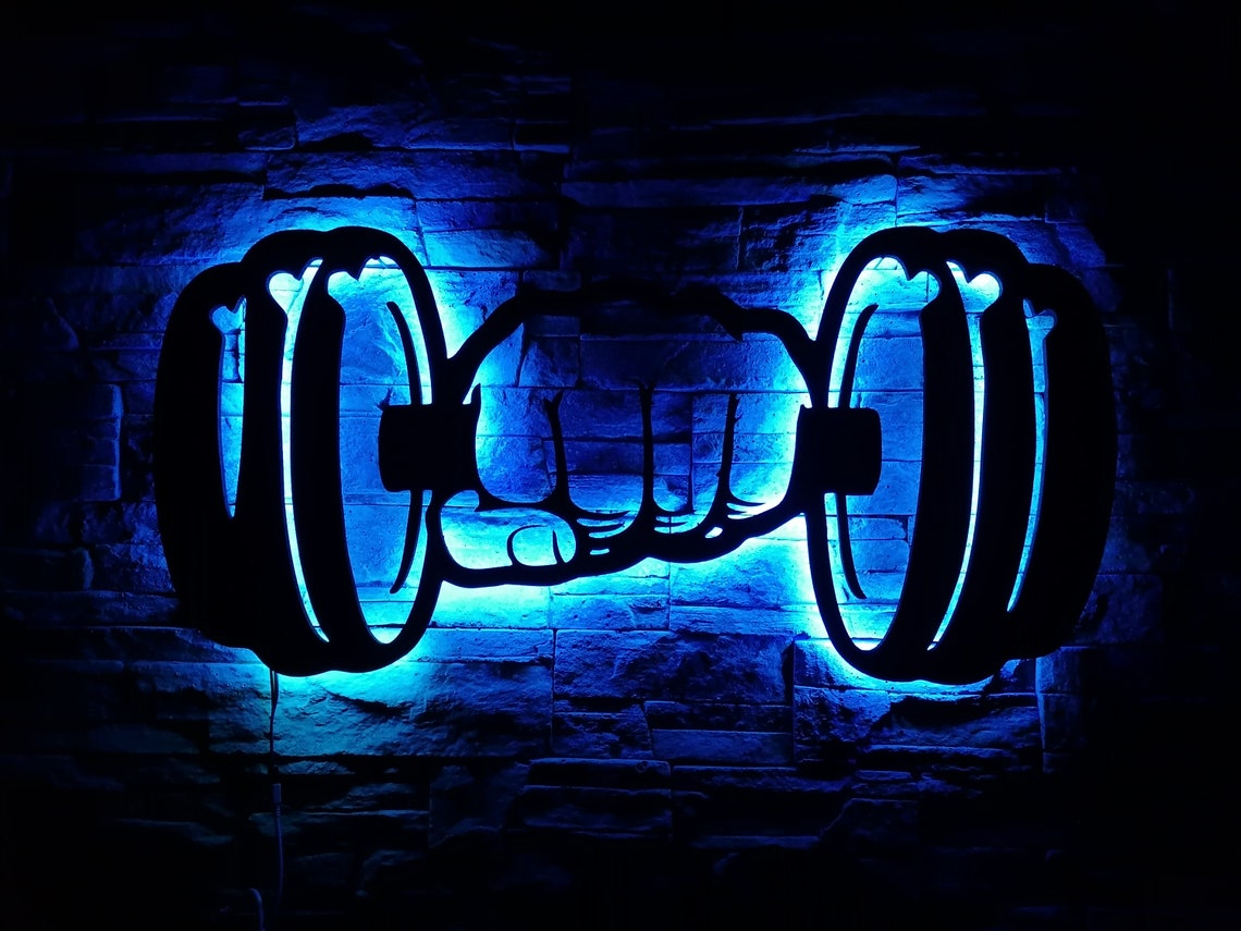 Dumbell Led Sign GYM Neon Sign Gym Wall Lighting Art Gym Etsy
