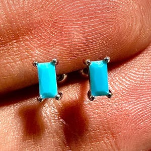 925 Sterling Silver Hoop Earrings – 20MM Baguette Crystal Huggies for Women – Dainty Everyday Gift Jewelry – Minimalist Silver Hoops