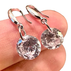 925 Sterling Silver Drop Dangle Hoop Earrings For Women Minimalist
