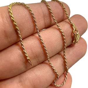 2MM Diamond Cut Rope Chain Necklace 925 Sterling Silver Gold Plated Italy Made – 16” to 30” Unisex Jewelry Gift