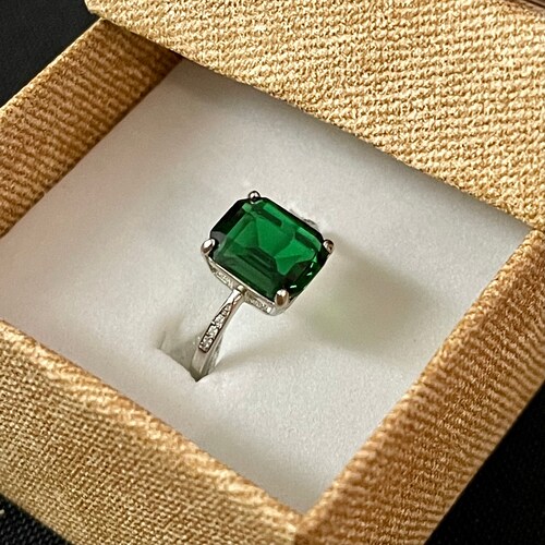 Emerald Ring for Women Silver Ring Women 925 Sterling Silver Etsy