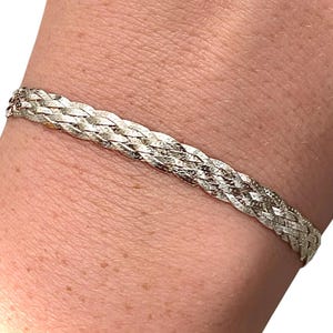 925 Sterling Silver Herringbone Bracelet, Adjustable up to 9 Inches, Made in Italy