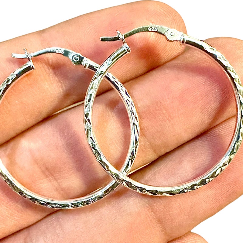 Silver Hoop Earrings - Etsy