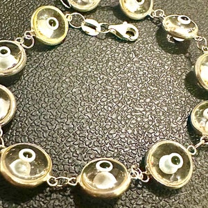 Evil Eye Bracelet Solid Sterling Silver 925, White Bracelet 7.5 inches, Crystal Bracelet for Women, Evil Eye Jewelry, Silver Bracelet