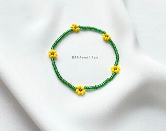 Zierliches Sonnenblumen Armband | Dainty sunflower bracelet