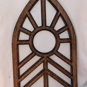 Wooden Sunburst Cathedral Window Frame