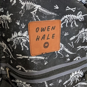 Leather Backpack Name Patch Self-Adhesive