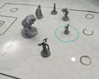 Hexagon Clear Acrylic One Inch Dry Erase Grid for D&D, wargaming, Pathfinder