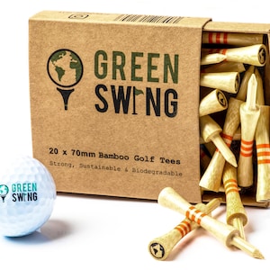 Green Swing Bamboo Golf Tees 70mm | Nachhaltig biologisch abbaubare | 20stk