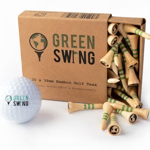 Green Swing Bambus Golf Tees 38mm | Starke nachhaltige biologisch abbaubar | 30stk