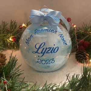 personalized baby ball first name my first Christmas