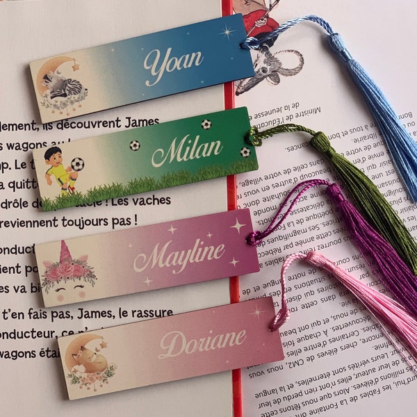 Personalized child name bookmark