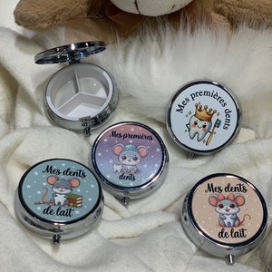 Boîte à dent de lait en métal, souvenir bébé