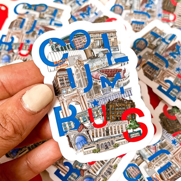 Columbus Ohio Stickers | Columbus Ohio Skyline Sticker | Columbus | Columbus Sticker | Waterproof, Vinyl Sticker | Ohio State Gift