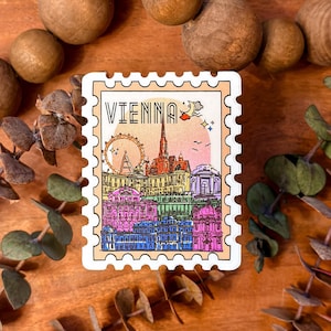 Pegatina de Viena, Austria, colorida, ilustración de Viena, regalo, pegatina resistente al agua
