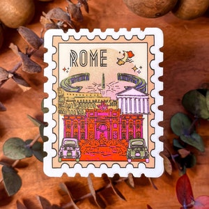 Rome Sticker, Italy Stickers, Rome Italy skyline vinyl sticker, Travel Stickers, Rome gift, Italy illustration, Rome Illustration, art