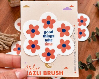 Floral Positivity Sticker, Waterproof Vinyl Decal