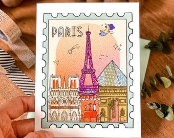 Paris Greeting Card, Paris postcard, Paris gift, Travel postcard greeting card, Paris France gift, France greeting card, postcard
